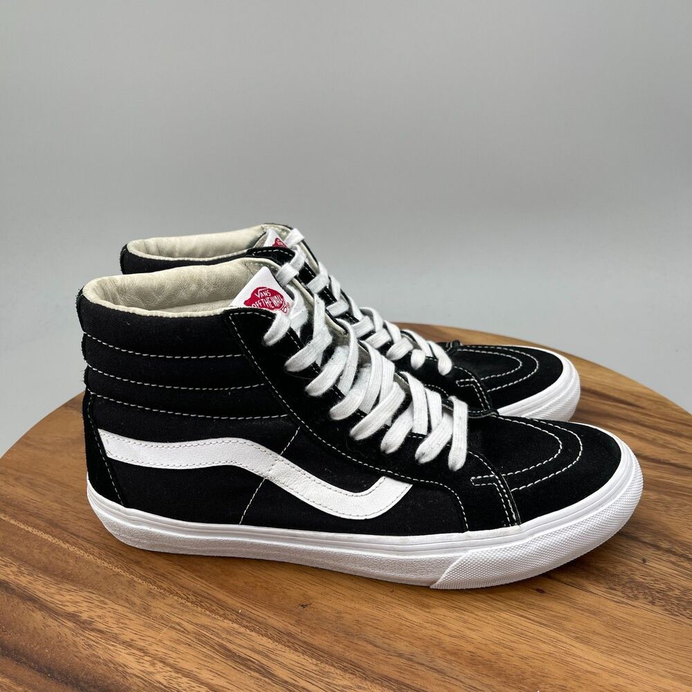 Vans SK8 Hi Shoes Mens Size 9 Black Suede Hi Top Casual Skate Old School Sneaker